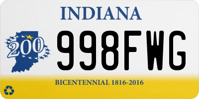 IN license plate 998FWG