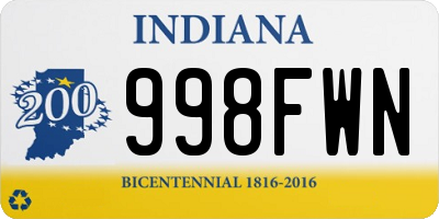 IN license plate 998FWN