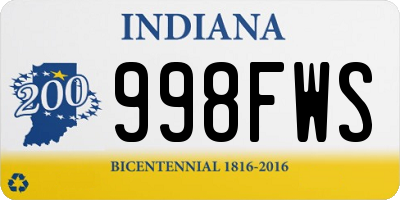 IN license plate 998FWS