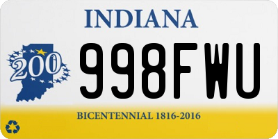 IN license plate 998FWU