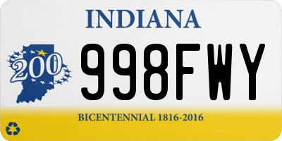 IN license plate 998FWY