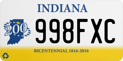 IN license plate 998FXC