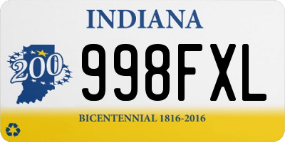 IN license plate 998FXL