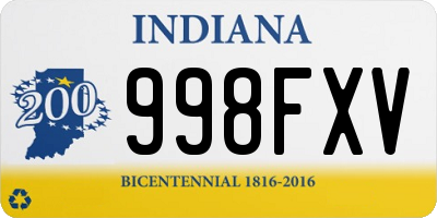 IN license plate 998FXV