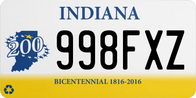 IN license plate 998FXZ
