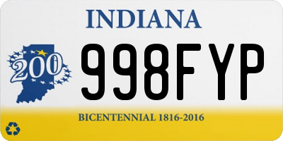 IN license plate 998FYP