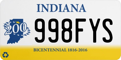 IN license plate 998FYS