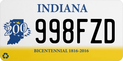 IN license plate 998FZD