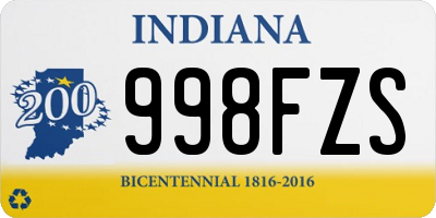 IN license plate 998FZS