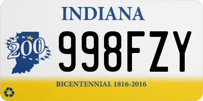 IN license plate 998FZY