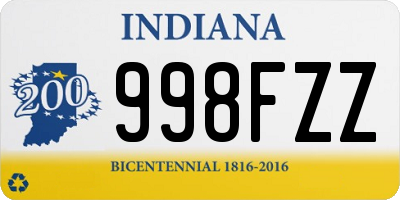 IN license plate 998FZZ