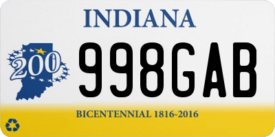 IN license plate 998GAB