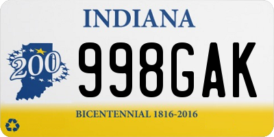 IN license plate 998GAK