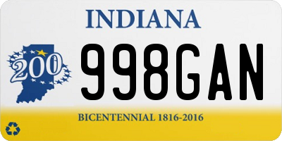 IN license plate 998GAN