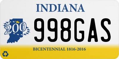 IN license plate 998GAS