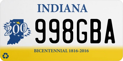 IN license plate 998GBA