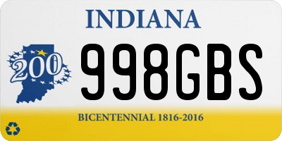 IN license plate 998GBS