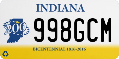 IN license plate 998GCM