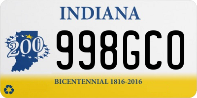 IN license plate 998GCO