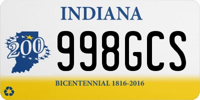 IN license plate 998GCS