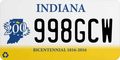 IN license plate 998GCW