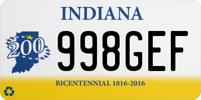 IN license plate 998GEF