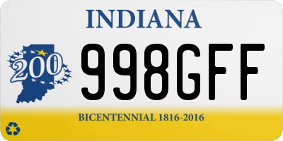 IN license plate 998GFF