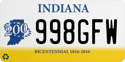 IN license plate 998GFW