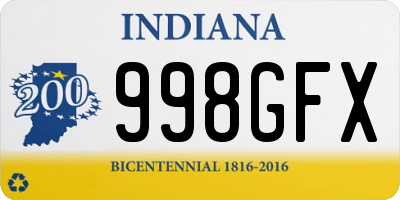 IN license plate 998GFX