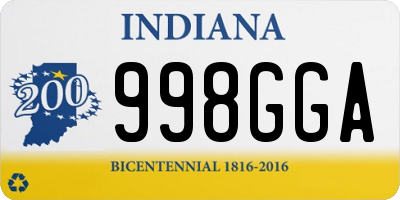 IN license plate 998GGA