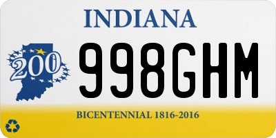 IN license plate 998GHM