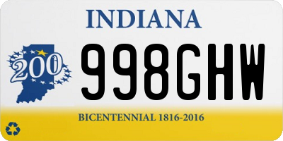 IN license plate 998GHW