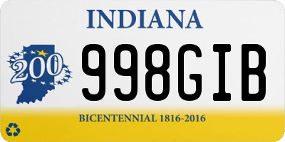 IN license plate 998GIB