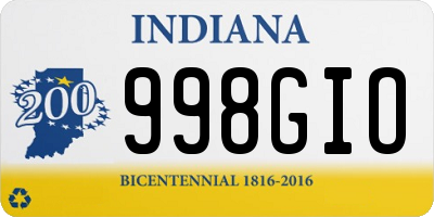 IN license plate 998GIO
