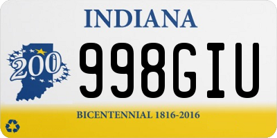 IN license plate 998GIU