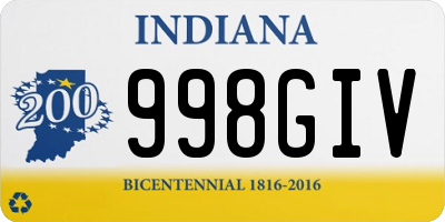 IN license plate 998GIV