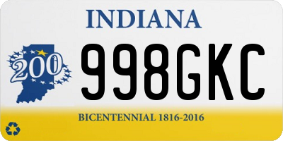 IN license plate 998GKC