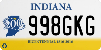 IN license plate 998GKG
