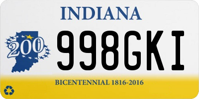 IN license plate 998GKI