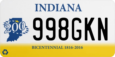 IN license plate 998GKN