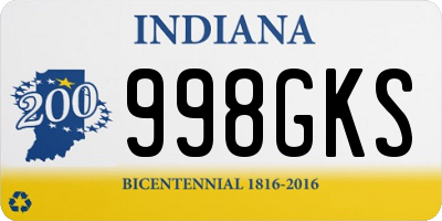 IN license plate 998GKS