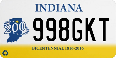 IN license plate 998GKT