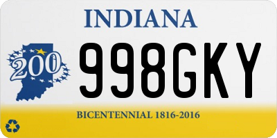 IN license plate 998GKY