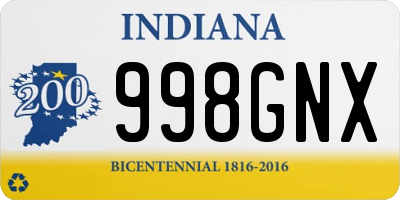 IN license plate 998GNX