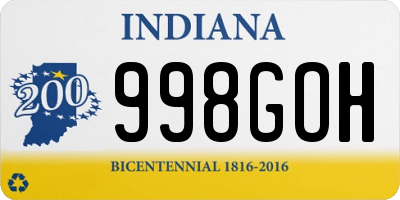IN license plate 998GOH