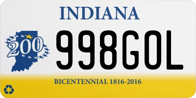 IN license plate 998GOL