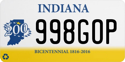 IN license plate 998GOP