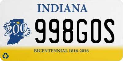 IN license plate 998GOS