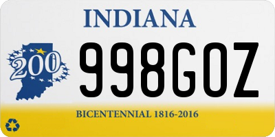 IN license plate 998GOZ