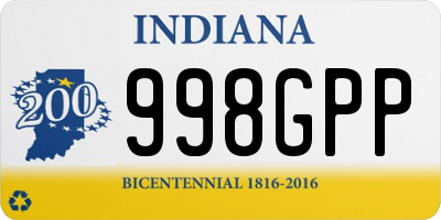 IN license plate 998GPP